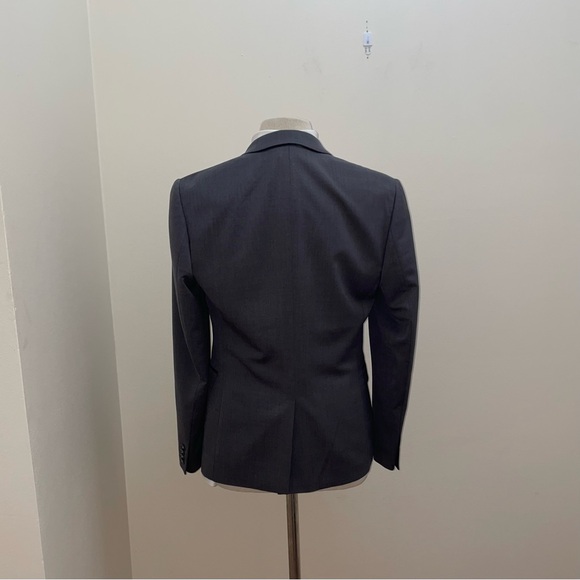 Express Gray Wool Skinny Fit Innovator Full Suit With Shirt & Tie Size 36R Small - Picture 3 of 16